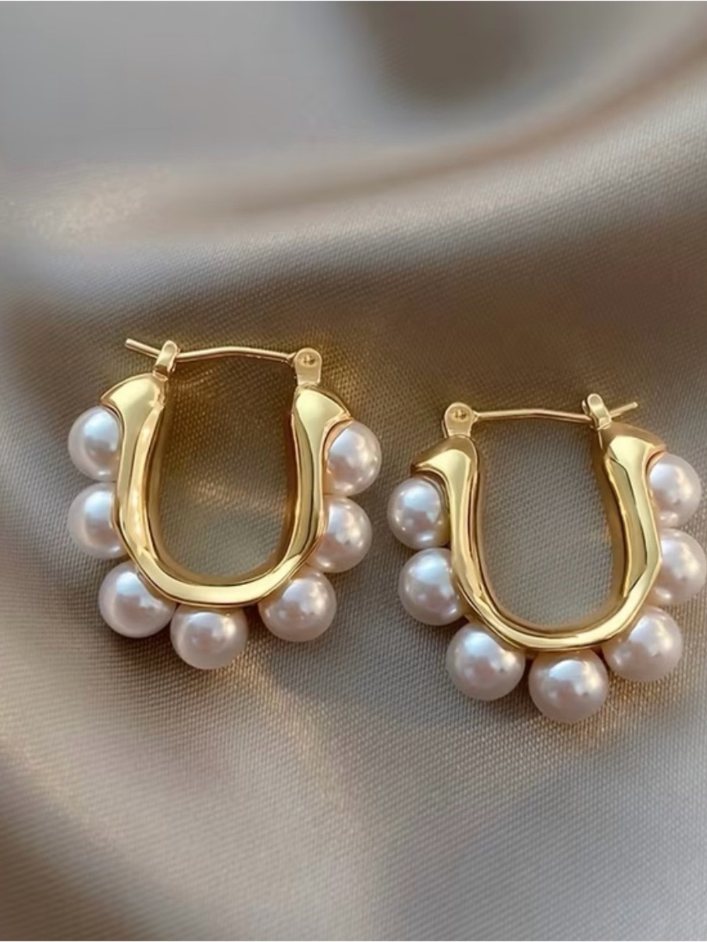 Gold Pearl Hoop Earrings - Elegant Women’s Jewelry